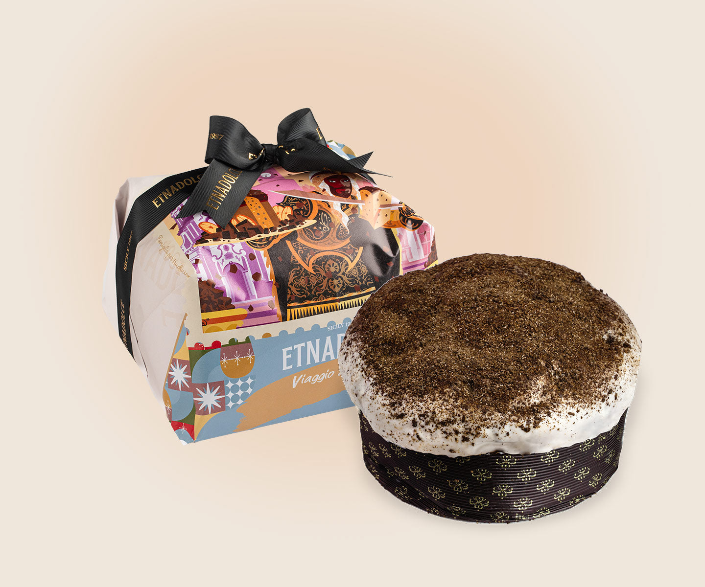 Panettone Vulcano Modicano al “Cioccolato di Modica I.G.P” da 1 Kg