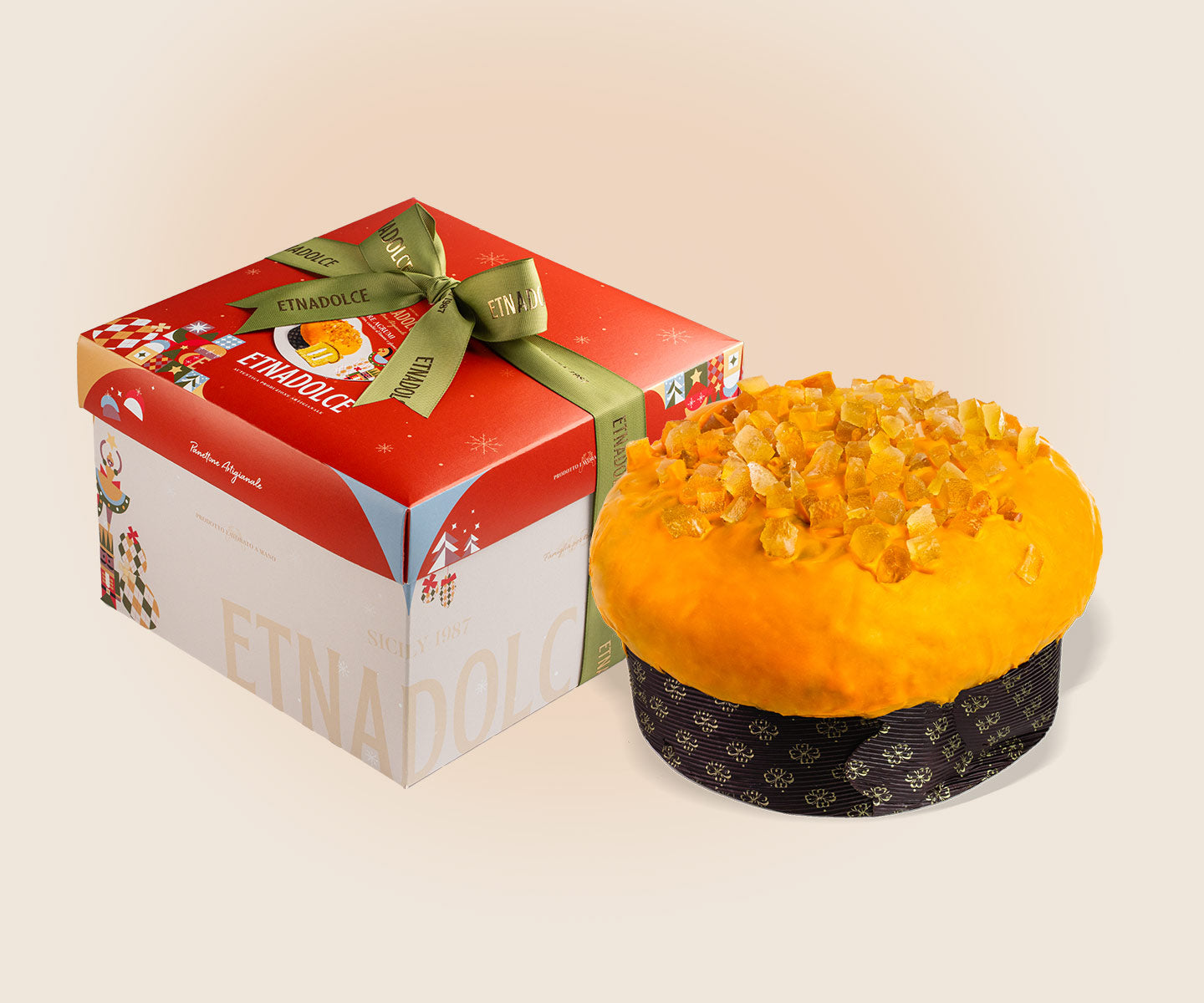 Panettone con crema Tre Agrumi di Sicilia kg 1 – Scatola