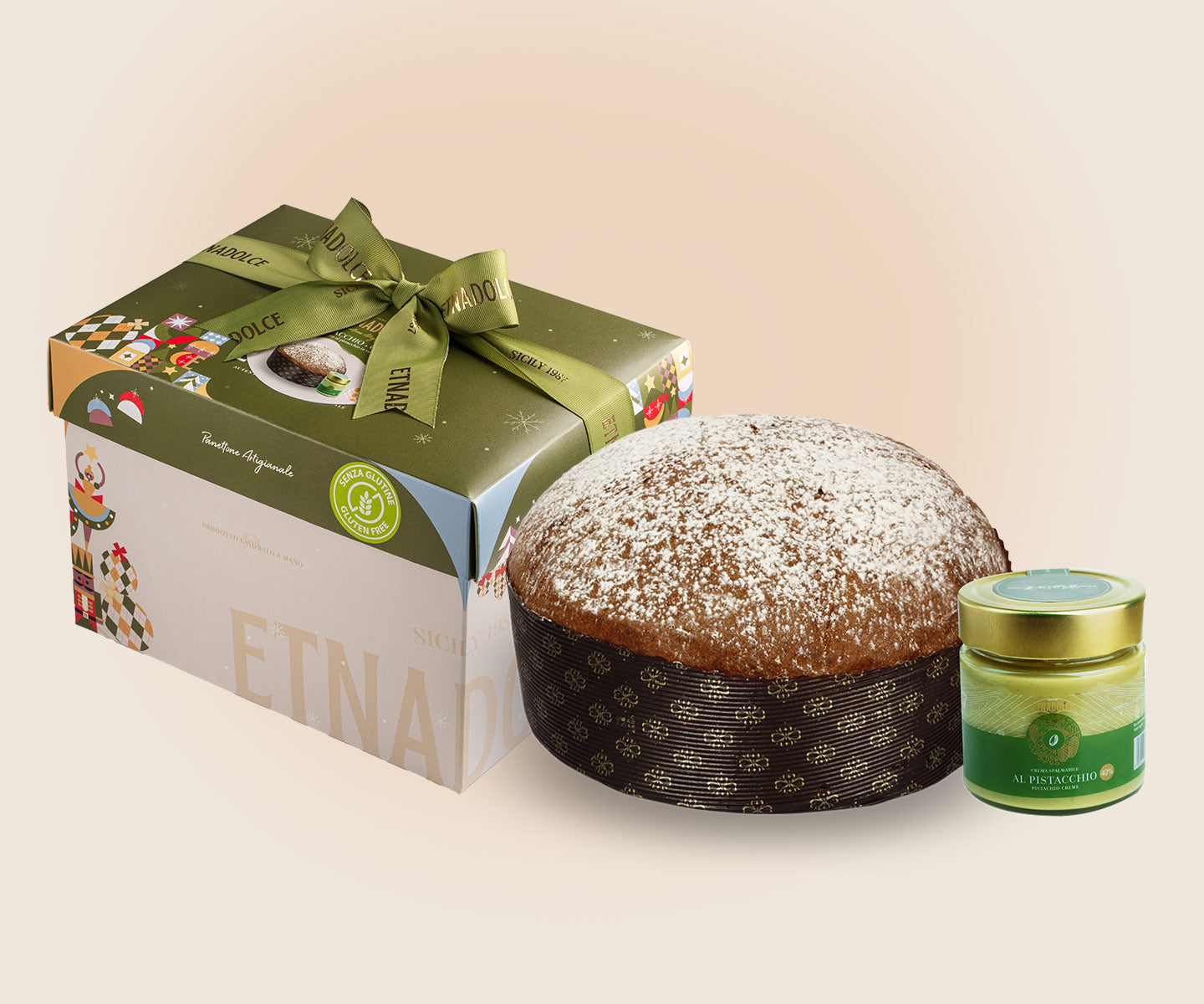 Panettone Panpandoro Senza Glutine da 500g + crema Pistacchio da 240g