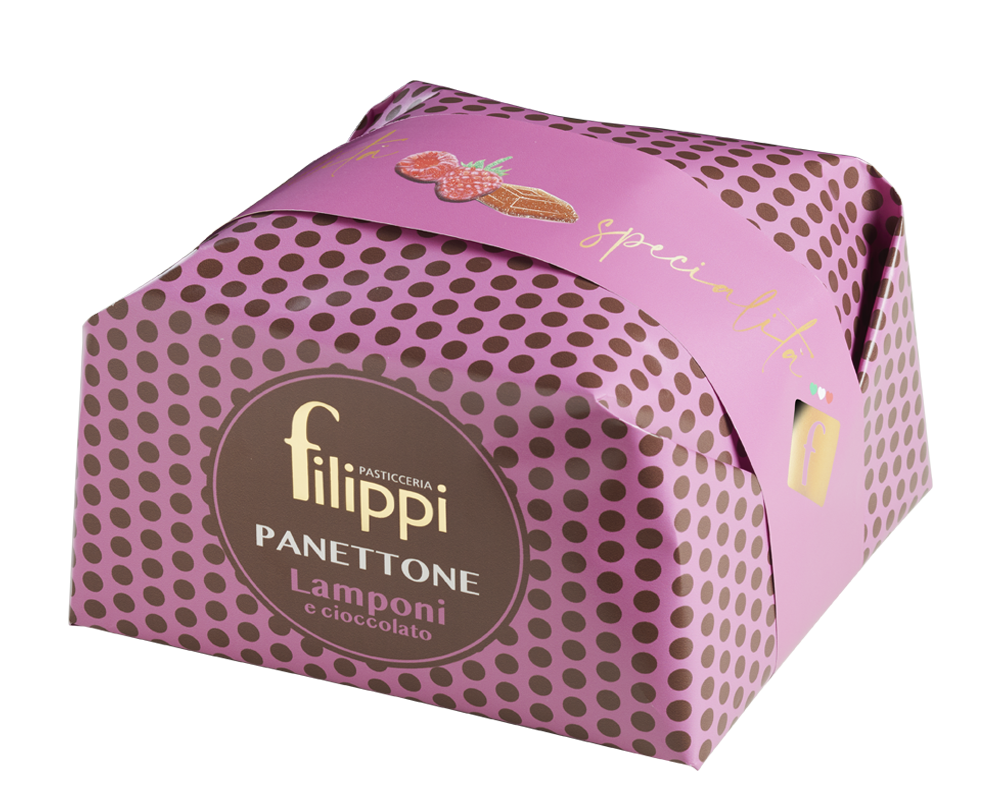 PANETTONE AI LAMPONI E CIOCCOLATO FONDENTE 1kg