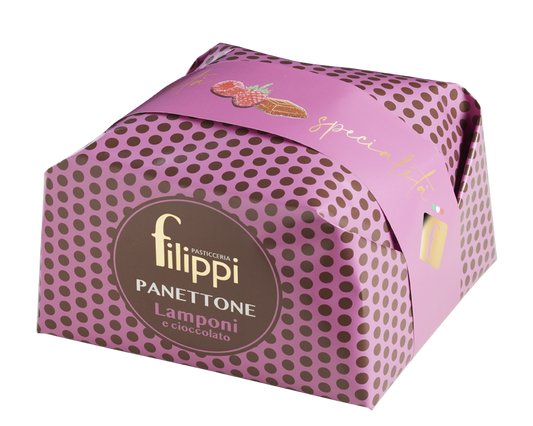 PANETTONE AI LAMPONI E CIOCCOLATO FONDENTE 1kg